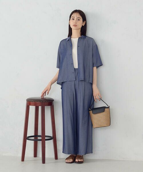 COMME CA ISM / コムサイズム シャツ・ブラウス | 【セットアップ対応】デニムライクシャンブレー ショートスリーブシャツ | 詳細1