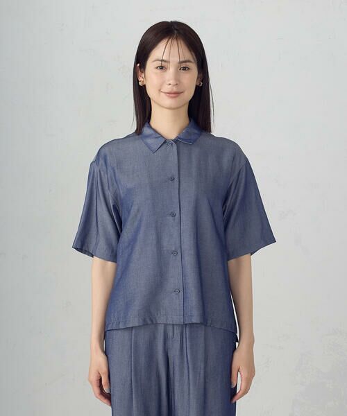 COMME CA ISM / コムサイズム シャツ・ブラウス | 【セットアップ対応】デニムライクシャンブレー ショートスリーブシャツ | 詳細10