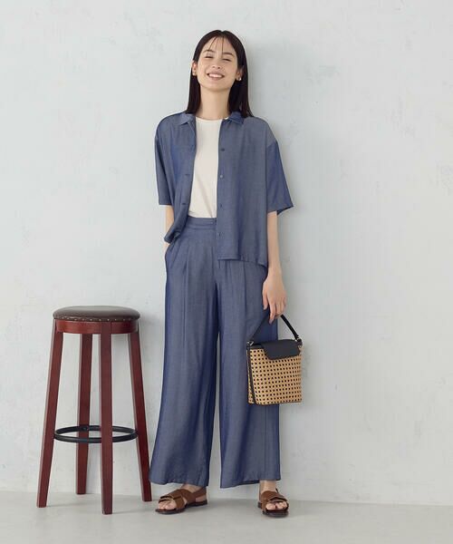 COMME CA ISM / コムサイズム シャツ・ブラウス | 【セットアップ対応】デニムライクシャンブレー ショートスリーブシャツ | 詳細3