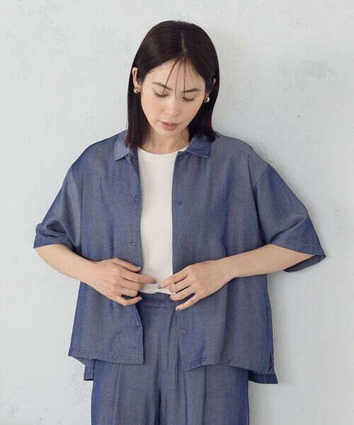 COMME CA ISM / コムサイズム シャツ・ブラウス | 【セットアップ対応】デニムライクシャンブレー ショートスリーブシャツ | 詳細4