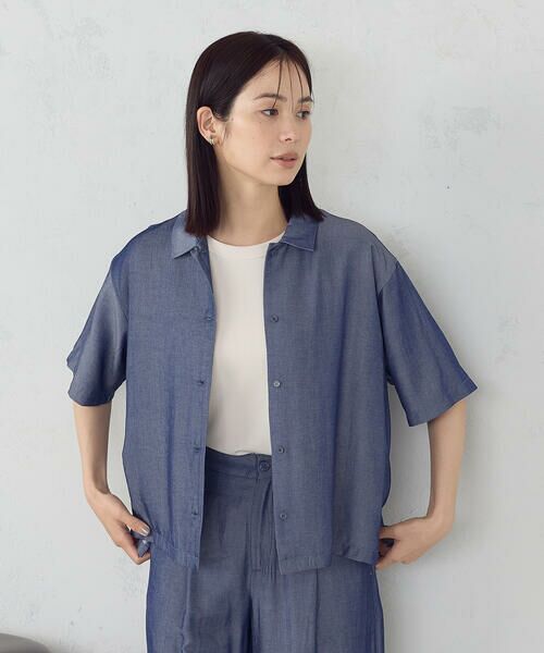 COMME CA ISM / コムサイズム シャツ・ブラウス | 【セットアップ対応】デニムライクシャンブレー ショートスリーブシャツ | 詳細5