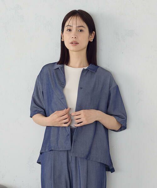 COMME CA ISM / コムサイズム シャツ・ブラウス | 【セットアップ対応】デニムライクシャンブレー ショートスリーブシャツ | 詳細6