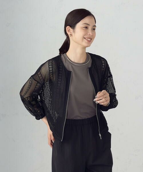 COMME CA ISM/コムサイズム レース ブルゾン ブラック M