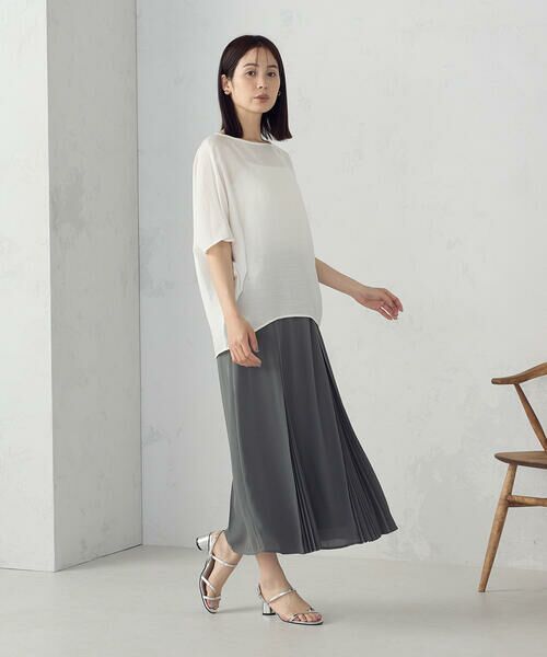 COMME CA ISM / コムサイズム ロング・マキシ丈スカート | 切替プリーツデザイン スカート | 詳細12