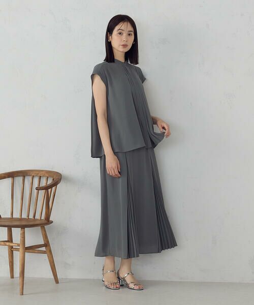 COMME CA ISM / コムサイズム ロング・マキシ丈スカート | 切替プリーツデザイン スカート | 詳細13