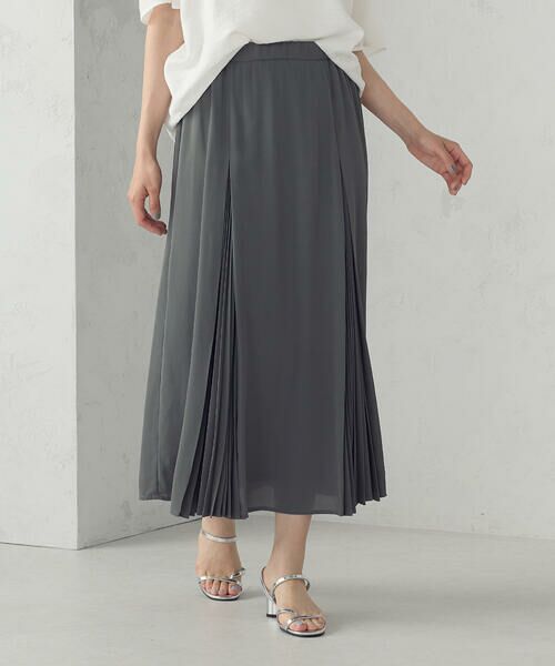 COMME CA ISM / コムサイズム ロング・マキシ丈スカート | 切替プリーツデザイン スカート | 詳細15