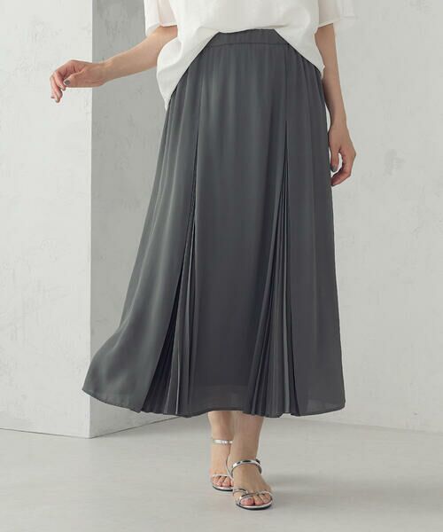 COMME CA ISM / コムサイズム ロング・マキシ丈スカート | 切替プリーツデザイン スカート | 詳細17