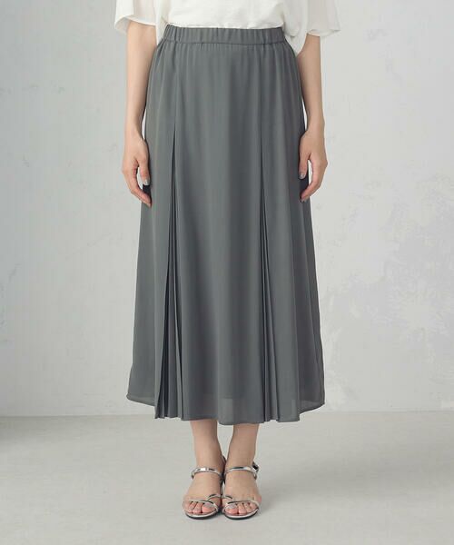 COMME CA ISM / コムサイズム ロング・マキシ丈スカート | 切替プリーツデザイン スカート | 詳細18
