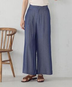 COMME CA ISM / コムサイズム その他パンツ | 【セットアップ対応】デニムライクシャンブレー サイドパネル ワイドパンツ