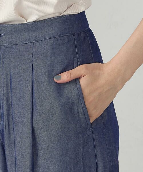 COMME CA ISM / コムサイズム その他パンツ | 【セットアップ対応】デニムライクシャンブレー サイドパネル ワイドパンツ | 詳細12