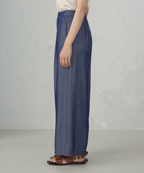 COMME CA ISM / コムサイズム その他パンツ | 【セットアップ対応】デニムライクシャンブレー サイドパネル ワイドパンツ | 詳細9