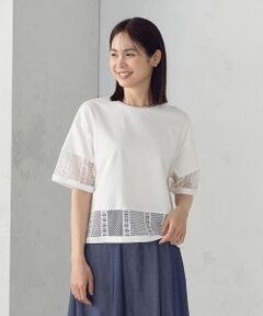 COMME CA ISM / コムサイズム カットソー | レースコンビ Ｔシャツ