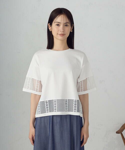 comme si studio 新品　ホワイトカットソー セール】 後ろスリット Tシャツ （長袖） （カットソー