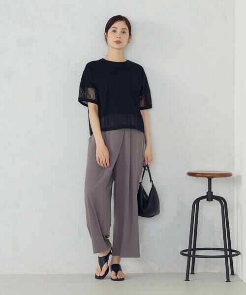 コムコム レース　レイヤード　カットソー　黒 コムデギャルソンCOMME des GARCONS フラワーレースカットソー