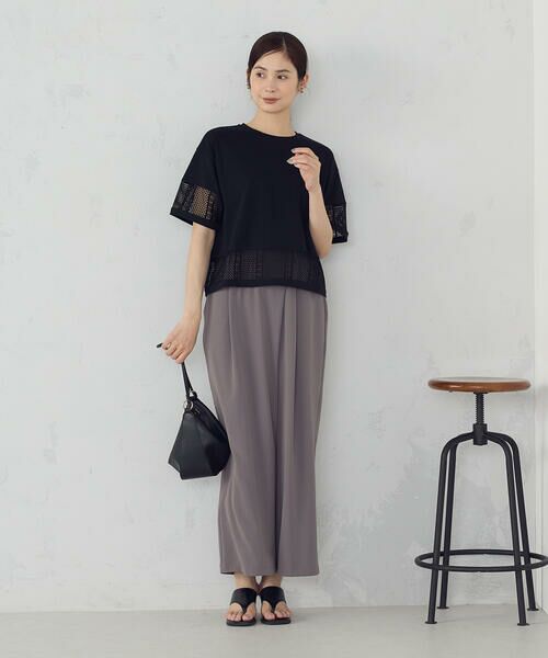 COMME CA ISM / コムサイズム カットソー | レースコンビ Ｔシャツ | 詳細14