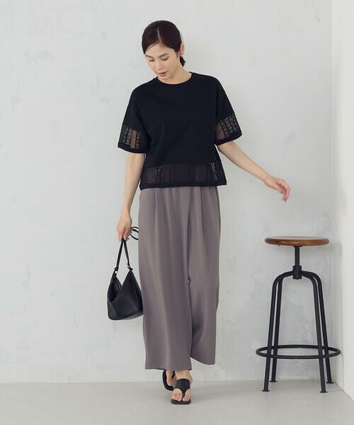 COMME CA ISM / コムサイズム カットソー | レースコンビ Ｔシャツ | 詳細15