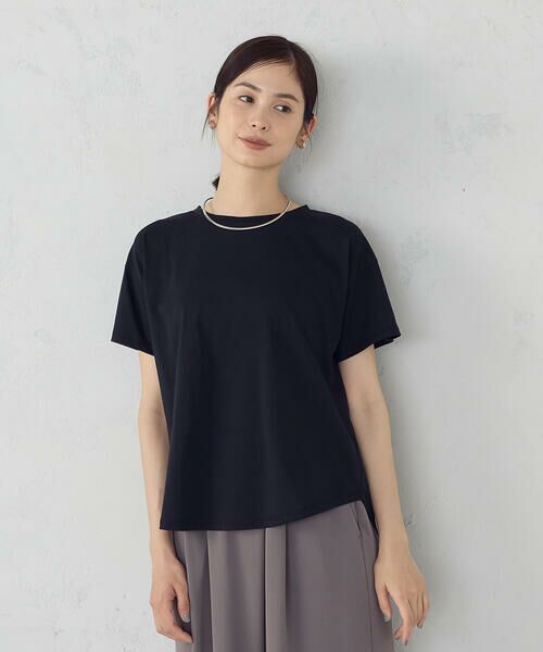 COMME CA ISM/コムサイズム 【接触冷感】バックタック Tシャツ ブラック L COMME CA ISM/コムサイズム 【接触冷感】バックタック Tシャツ ブラック L