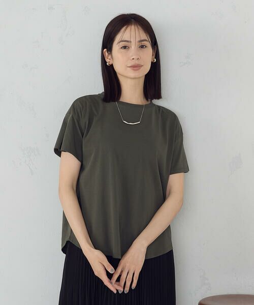 COMME CA ISM/コムサイズム 【接触冷感】バックタック Tシャツ カーキ M COMME CA ISM/コムサイズム 【接触冷感】バックタック Tシャツ カーキ M