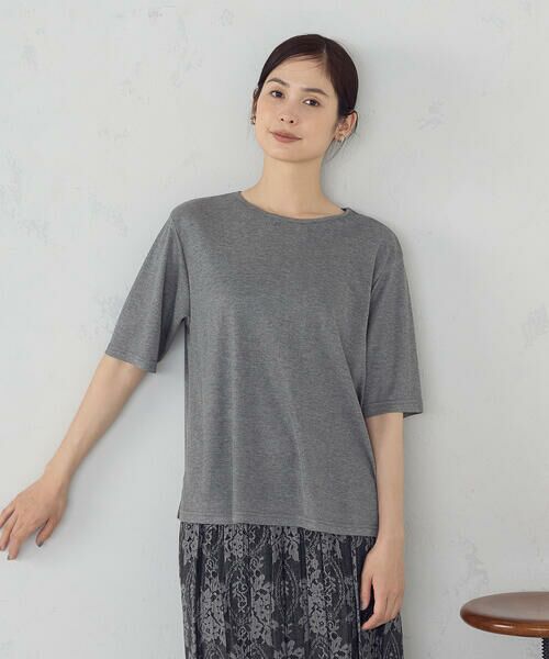 COMME CA ISM / コムサイズム カットソー | ラメフライス ボートネックカットソー | 詳細4