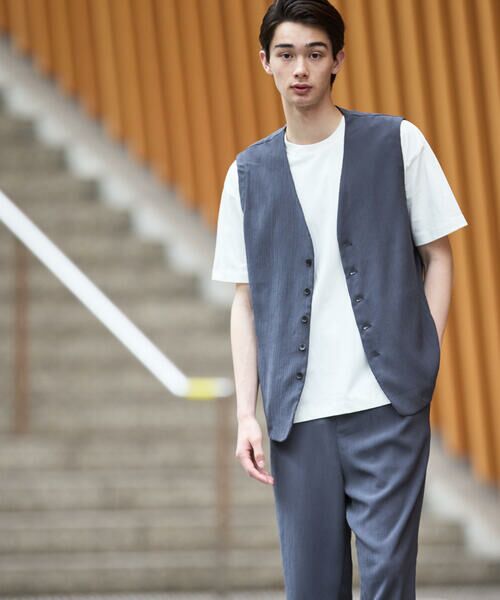 COMME CA ISM / コムサイズム ベスト | 【セットアップ対応】ポリエステル 楊柳 ジレ | 詳細13