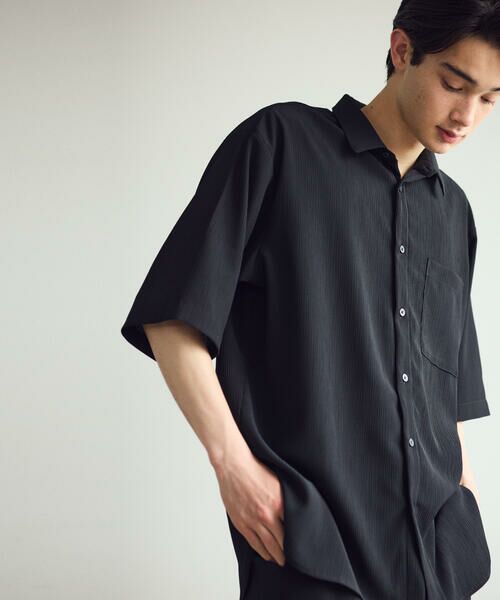 COMME CA ISM / コムサイズム シャツ・ブラウス | 【セットアップ対応】ポリエステル 楊柳 ５分袖シャツ | 詳細1