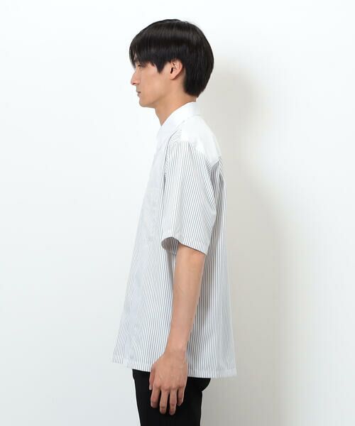 COMME CA ISM / コムサイズム シャツ・ブラウス | タイプライター×ストライプ コンビ半袖シャツ | 詳細6