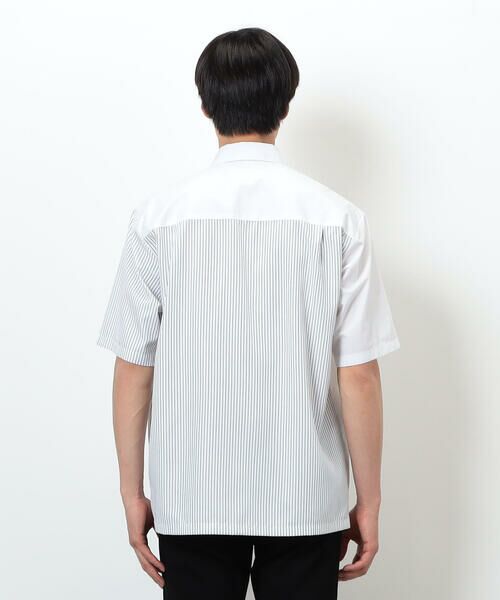 COMME CA ISM / コムサイズム シャツ・ブラウス | タイプライター×ストライプ コンビ半袖シャツ | 詳細7