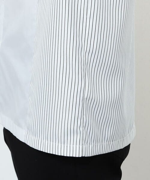 COMME CA ISM / コムサイズム シャツ・ブラウス | タイプライター×ストライプ コンビ半袖シャツ | 詳細11