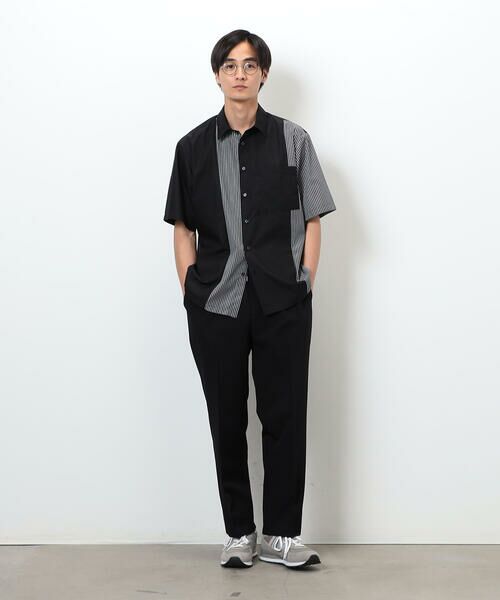 COMME CA ISM / コムサイズム シャツ・ブラウス | タイプライター×ストライプ コンビ半袖シャツ | 詳細13