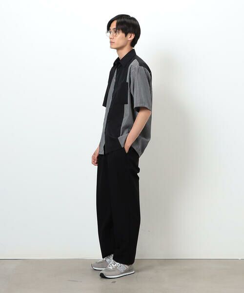 COMME CA ISM / コムサイズム シャツ・ブラウス | タイプライター×ストライプ コンビ半袖シャツ | 詳細14