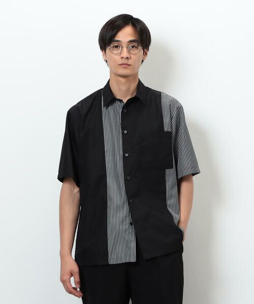 COMME CA ISM / コムサイズム シャツ・ブラウス | タイプライター×ストライプ コンビ半袖シャツ | 詳細15