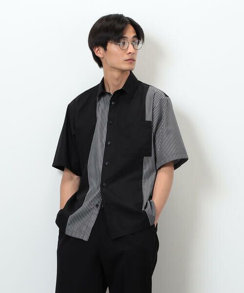COMME CA ISM / コムサイズム シャツ・ブラウス | タイプライター×ストライプ コンビ半袖シャツ | 詳細16
