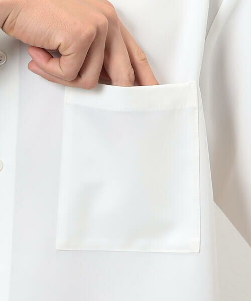 COMME CA ISM / コムサイズム シャツ・ブラウス | ウールライク バンドカラー ブロッキング半袖シャツ | 詳細9