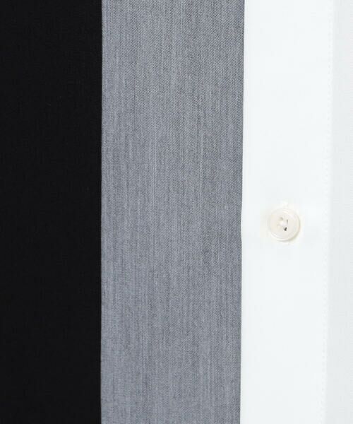 COMME CA ISM / コムサイズム シャツ・ブラウス | ウールライク バンドカラー ブロッキング半袖シャツ | 詳細12