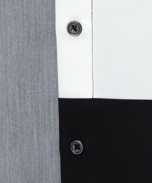 COMME CA ISM / コムサイズム シャツ・ブラウス | ウールライク ショートポイントカラー ブロッキング半袖シャツ | 詳細18