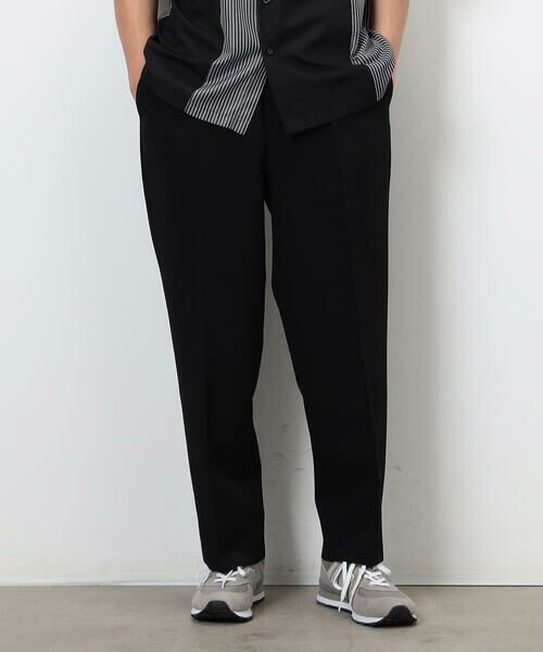 COMME CA ISM/コムサイズム ウールライク リラックスワイド テーパードパンツ ブラック L COMME CA ISM/コムサイズム ウールライク リラックスワイド テーパードパンツ ブラック L