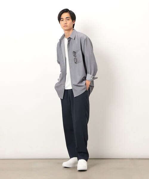 COMME CA ISM / コムサイズム スラックス・ドレスパンツ | ウールライク リラックスワイド テーパードパンツ | 詳細21