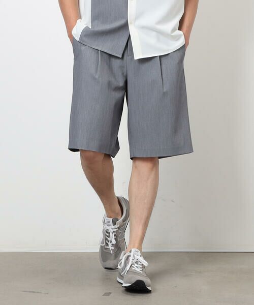 COMME CA ISM / コムサイズム ショート・ハーフ・半端丈パンツ | ウールライク ワンタックハーフパンツ | 詳細3