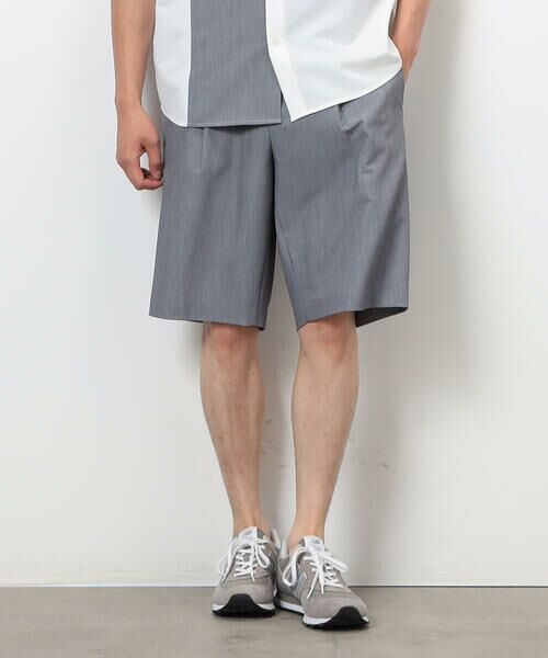 COMME CA ISM/コムサイズム ウールライク ワンタックハーフパンツ グレー L COMME CA ISM/コムサイズム ウールライク ワンタックハーフパンツ グレー L