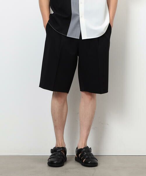 COMME CA ISM / コムサイズム ショート・ハーフ・半端丈パンツ | ウールライク ワンタックハーフパンツ | 詳細8