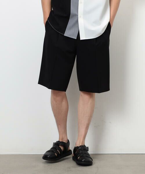COMME CA ISM / コムサイズム ショート・ハーフ・半端丈パンツ | ウールライク ワンタックハーフパンツ | 詳細9