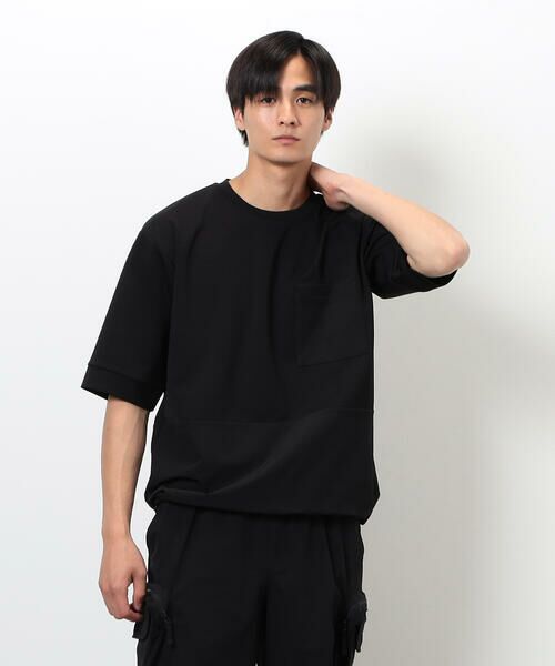 COMME CA ISM/コムサイズム 「Daily TECH Series」 クイックドライ コンビデザインTシャツ ブラック L COMME CA ISM/コムサイズム 「Daily TECH Series」 クイックドライ コンビデザインTシャツ ブラック L