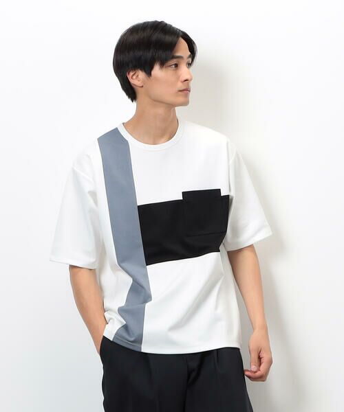 COMME CA ISM / コムサイズム Tシャツ | ブロッキングＴシャツ | 詳細3