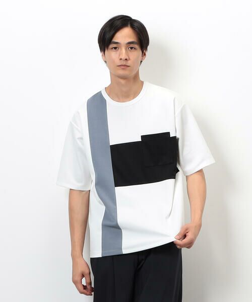 COMME CA ISM / コムサイズム Tシャツ | ブロッキングＴシャツ | 詳細4