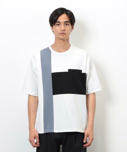 COMME CA ISM / コムサイズム Tシャツ | ブロッキングＴシャツ | 詳細5