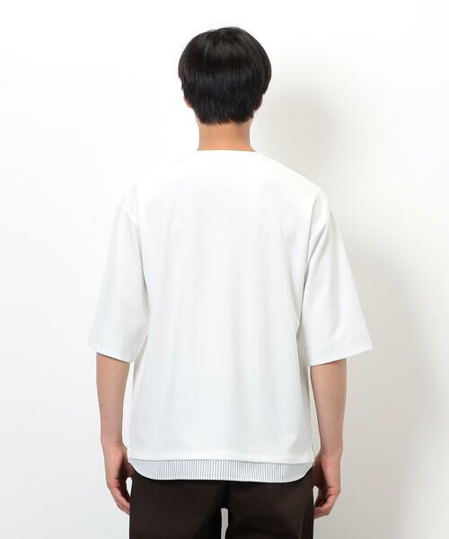 COMME CA ISM / コムサイズム Tシャツ | ストレッチポンチ×ストライプコンビTシャツ | 詳細8