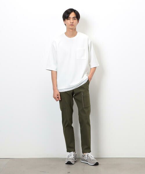 COMME CA ISM / コムサイズム Tシャツ | ストレッチポンチ×ストライプコンビTシャツ | 詳細2