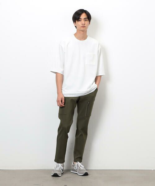 COMME CA ISM / コムサイズム Tシャツ | ストレッチポンチ×ストライプコンビTシャツ | 詳細3