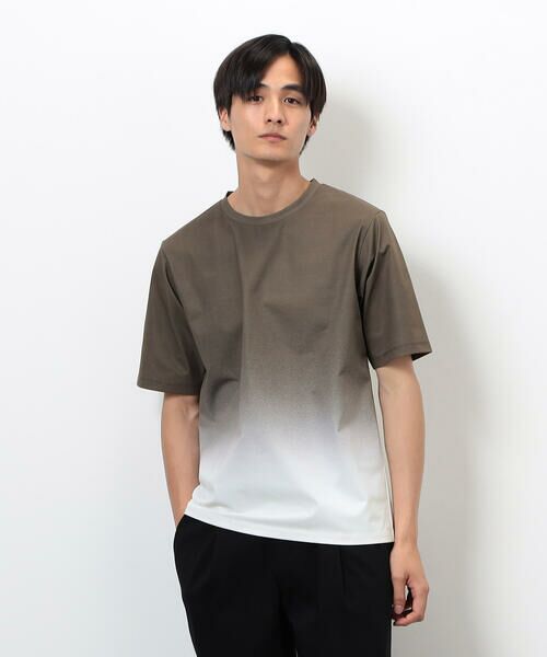 COMME CA ISM/コムサイズム グラデーションプリントTシャツ ダークブラウン L COMME CA ISM/コムサイズム グラデーションプリントTシャツ ダークブラウン L