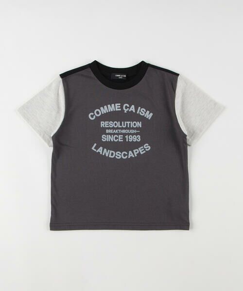 COMME CA ISM/コムサイズム フロッキープリント Tシャツ チャコール 110cm COMME CA ISM/コムサイズム フロッキープリント Tシャツ チャコール 110cm